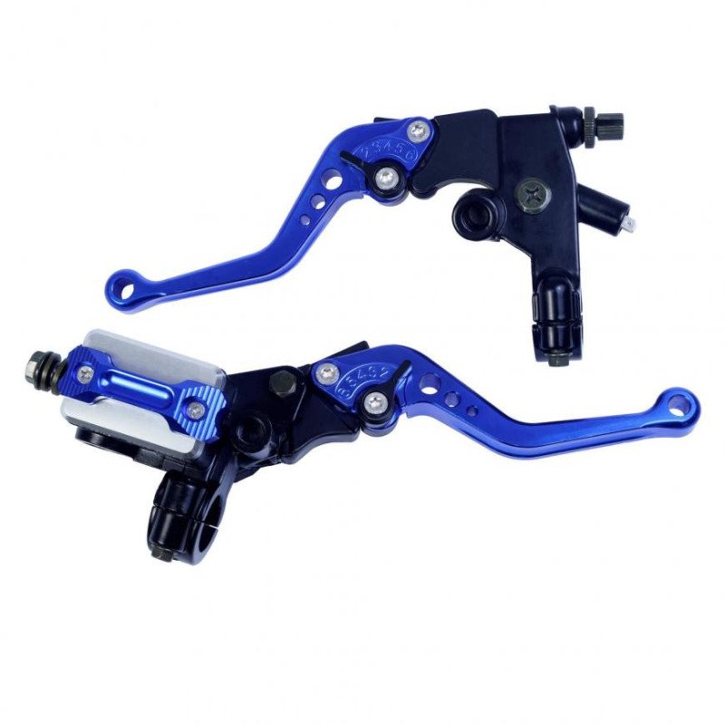 MANIJAS RACING C/BOMBA UNIVERSAL CNC AZUL GDM