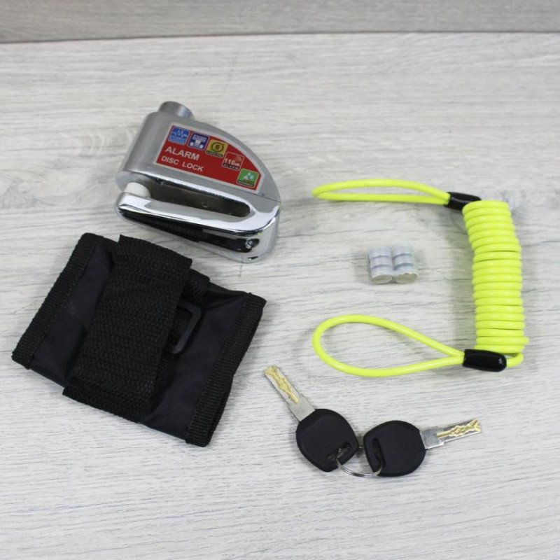 CANDADO DISCO C/ALARMA C/ESTUCHE CROMADO BJR