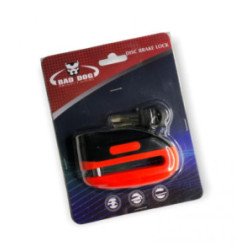 CANDADO DISCO MD-02 ANTIROBO BAD DOG ROJO