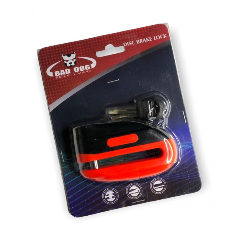 CANDADO DISCO MD-02 ANTIROBO BAD DOG ROJO