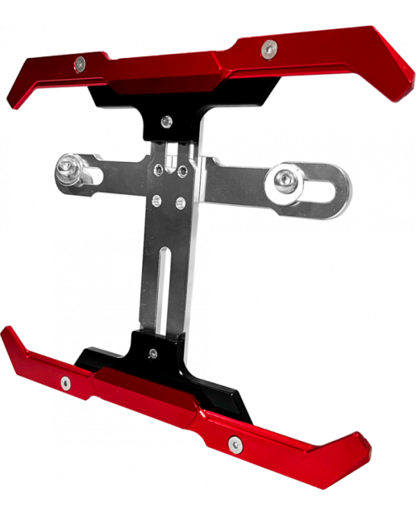 PORTA PLACA REGULABLE ALUMIN-ANODIZADO MOD-2 YZU ROJO