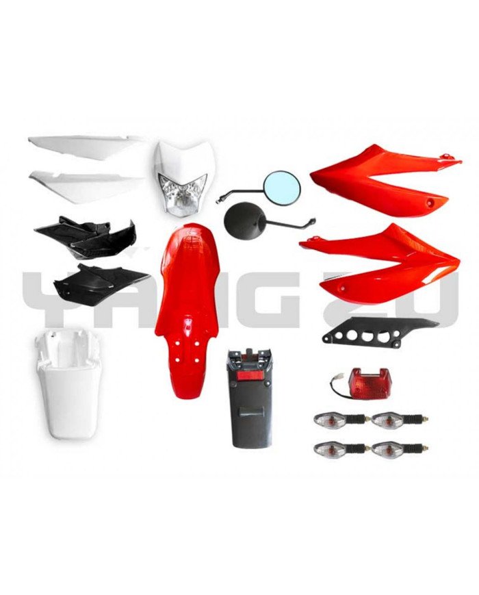 CARENAJE PLASTIQUERIA COMPLETA XR150L NG/ROJO