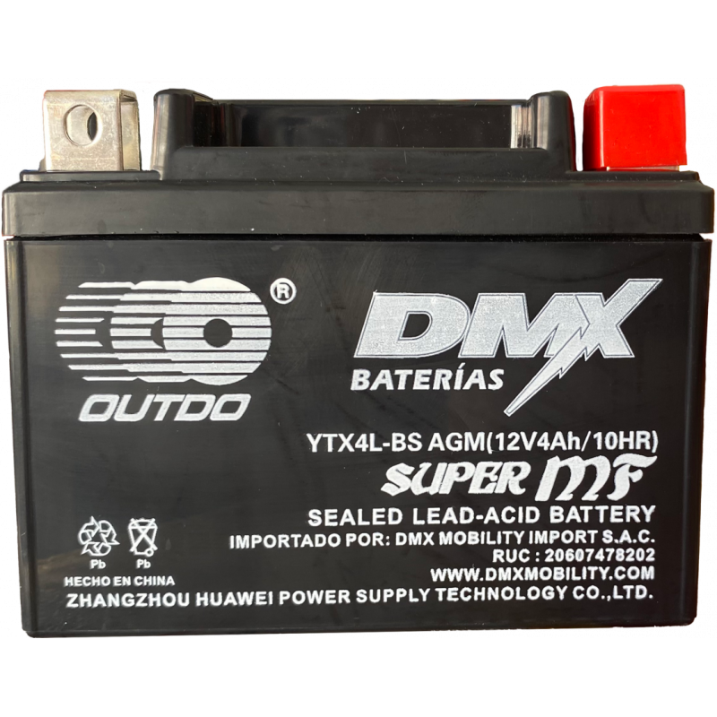 BATERIA 12V YTX4L-BS SECA OUTDO (UTX4L-BS)