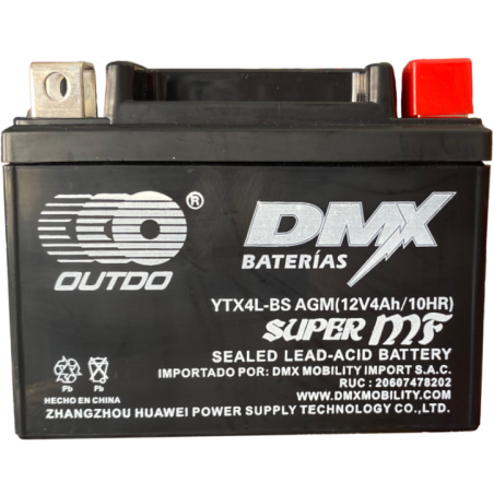 BATERIA 12V YTX4L-BS SECA OUTDO (UTX4L-BS)