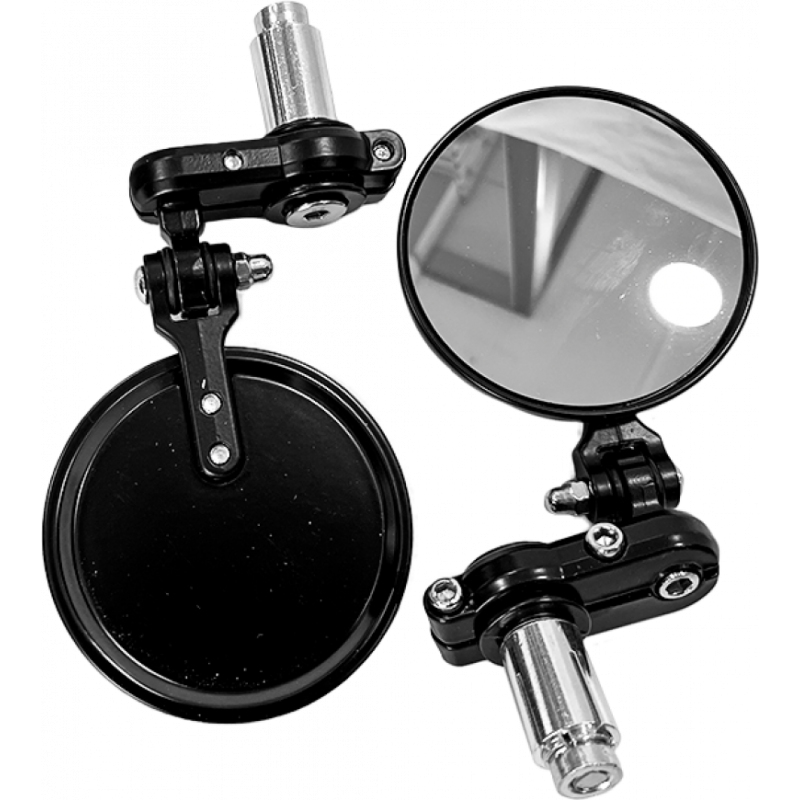 ESPEJO REDONDO CAFFE-RACER ARTICULADO PLATA GDM