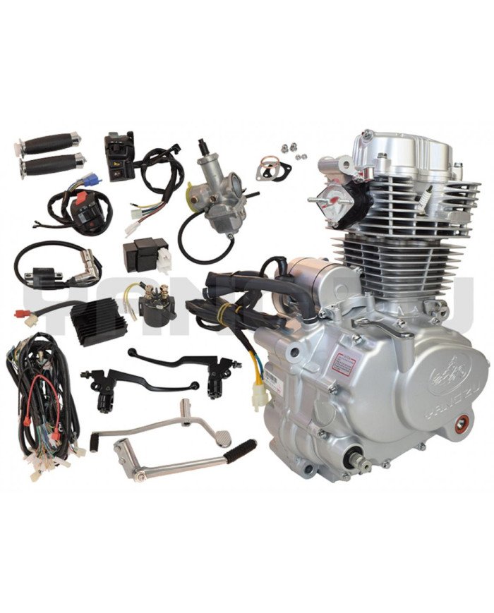 MOTOR MARCA YANG ZU CARGUERO CG250 EJE CAJA RETRO VARILLERO AIRE C/COMANDO Y  ACCESORIOS(250CC,67MM)(CREMALLERA 73T)(54321N)ALUM