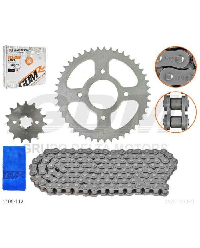 KIT ARRASTRE 428H 132L-45T-15T GIXXER 150 GDM