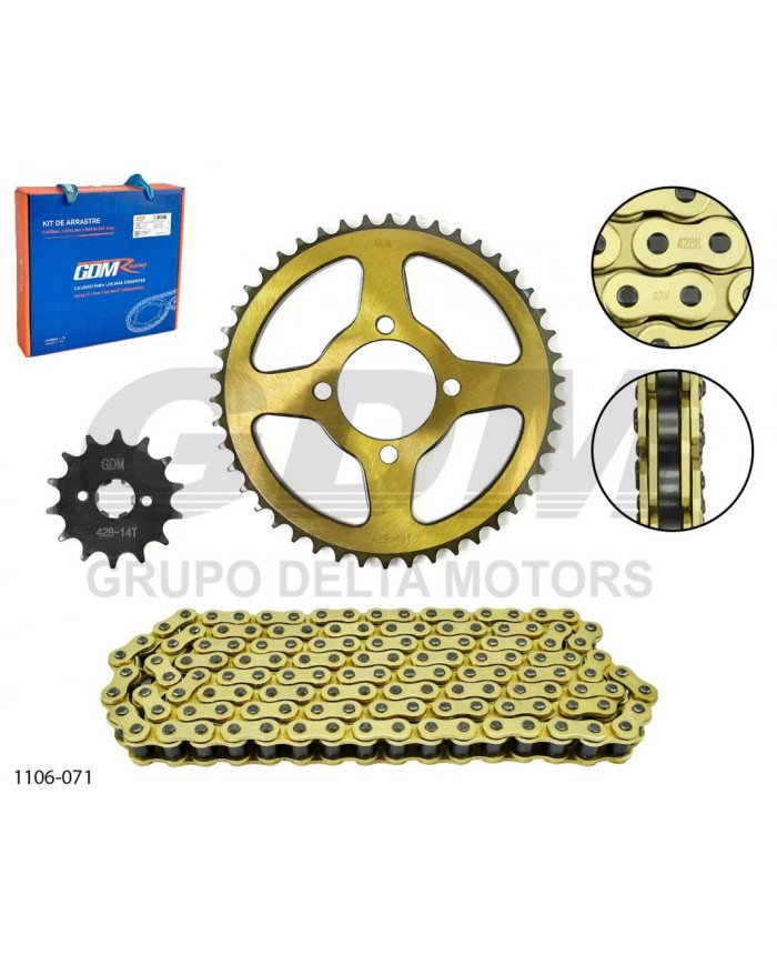 KIT ARRASTRE TVS RTR180 428H-132L 46T/14T GDM