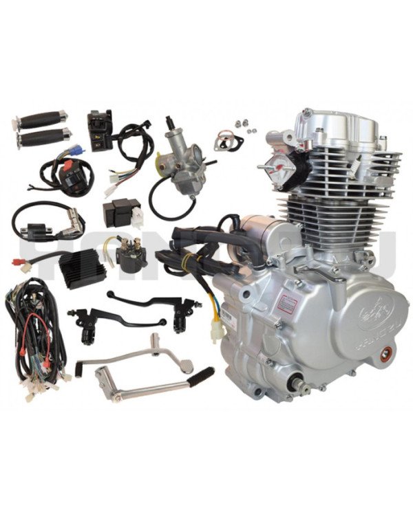 MOTOR MARCA YANG ZU CG250 EJE CAJA RETRO VARILLERO AIRE C/COMANDO Y  ACCESORIOS(250CC,67MM)(CREMALLERA 73T)(1N2345)ALUMINIO 167F
