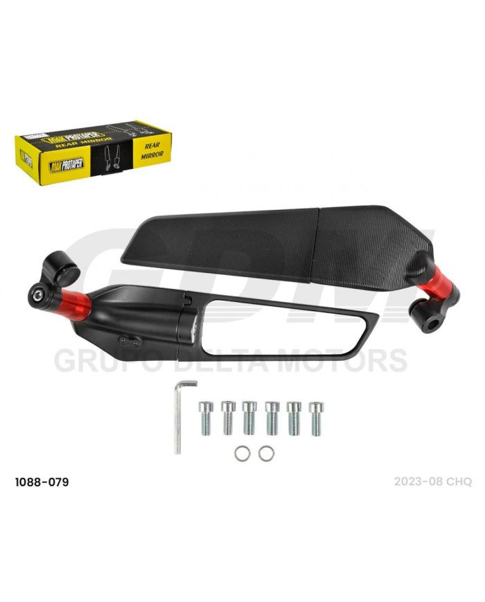 ESPEJO RACING STEALTH P/TOPE ALERON GDM