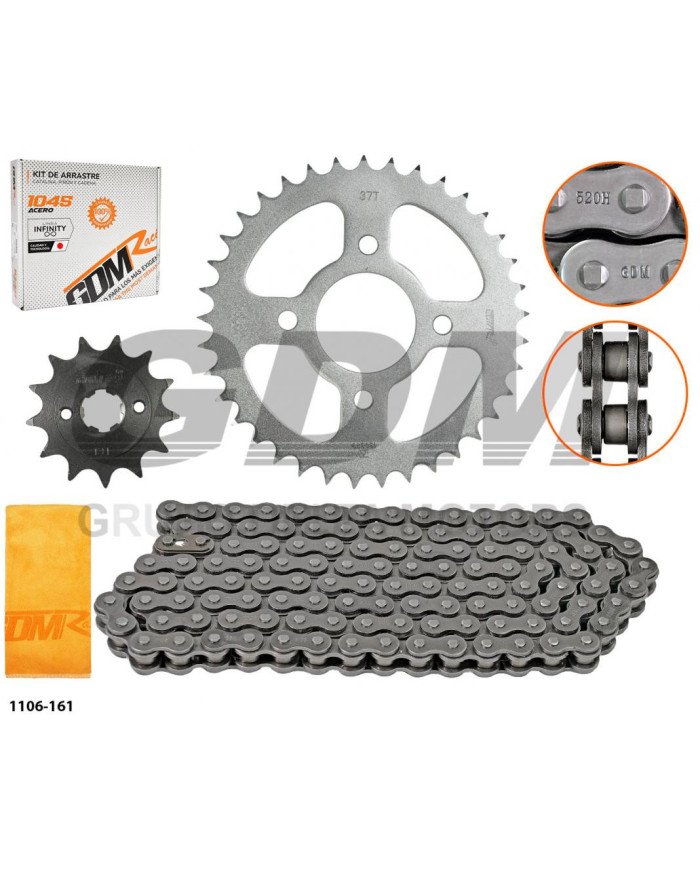 KIT ARRASTRE CB190R 520H/HERO HUNK 200R 520H-104L 37T-13T OEM GDMR