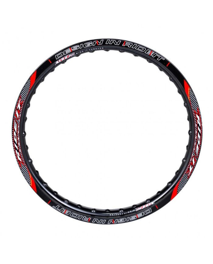 ARO ALUMINIO 1.85-17 C/CALCOMANIA NEGRO/ROJO BJR