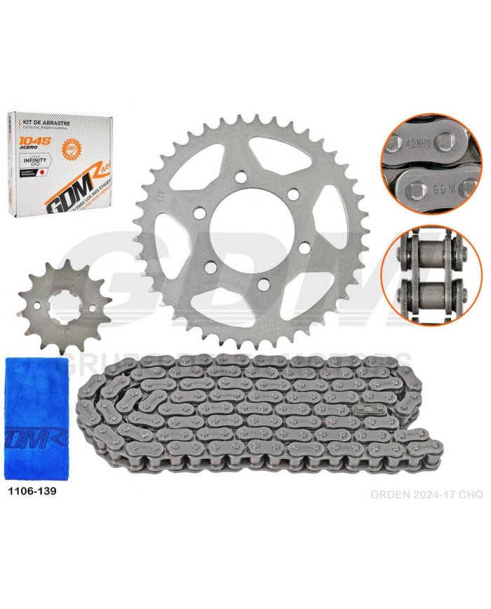 KIT ARRASTRE 428HO-122L 6H 41T/14T YAMAHA XTZ150 GDMR