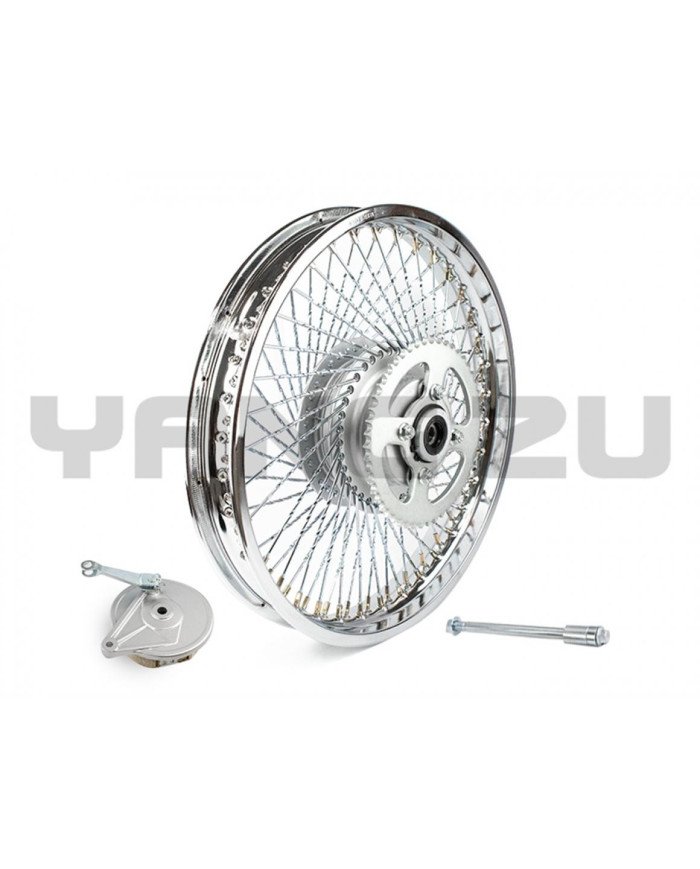 ARO POST 2.15X18 TRENZADO(F/ZAPATA) RAYO(F/VARILLA)(4H)(1CATALINA 50T)(C/EJE 15X230MM)CROMADO