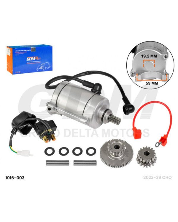 MOTOR ARRANQUE ELECT 11T CG250 AGUA+PIÑON GDM