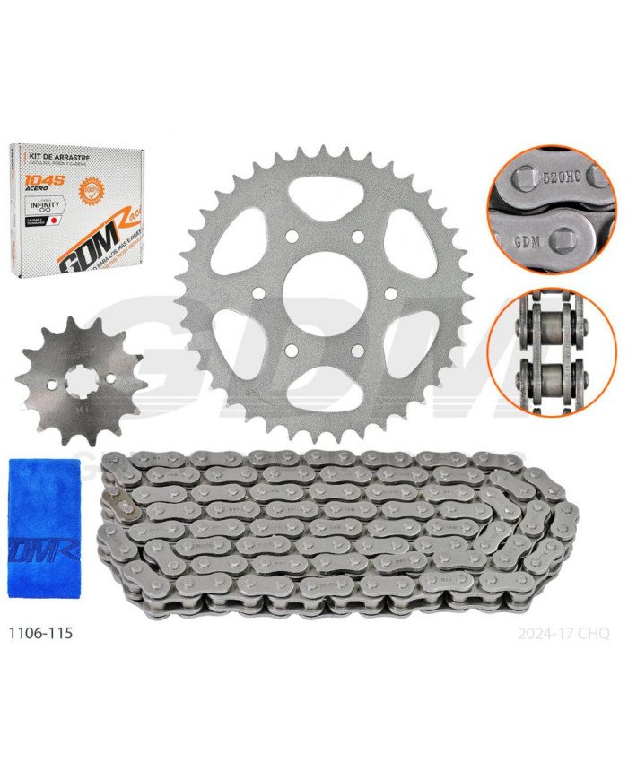 KIT ARRASTRE 520H-O-116L 39T-14T PULSAR NS200 GDM