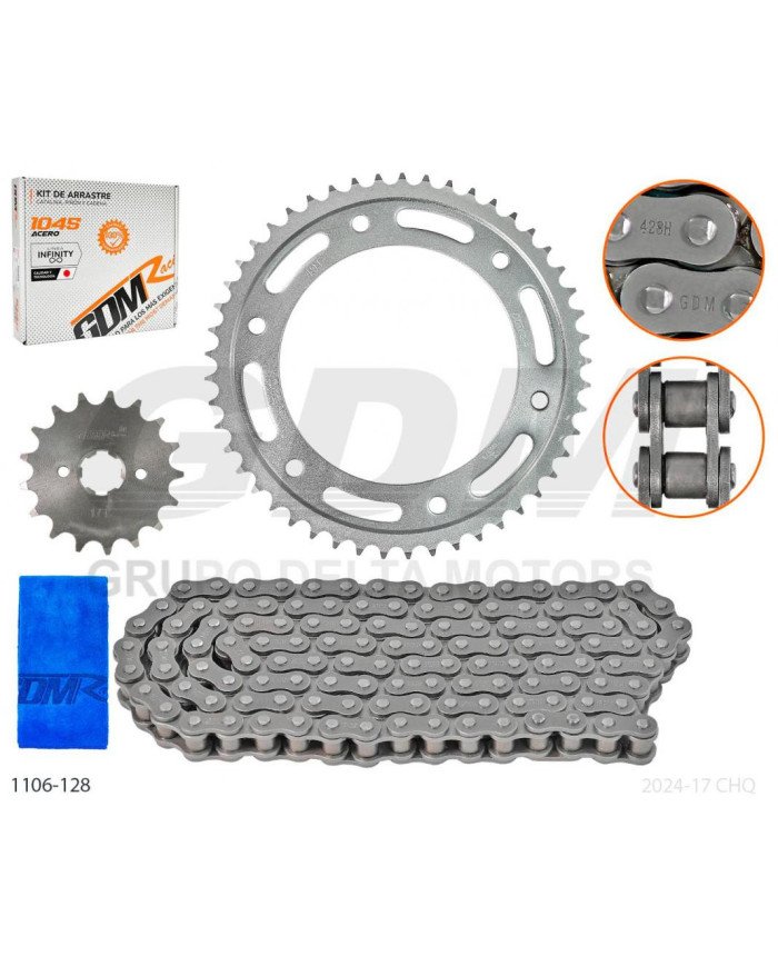 KIT ARRASTRE 428H 130L-49T-17T HONDA XR150 OEM GDMR