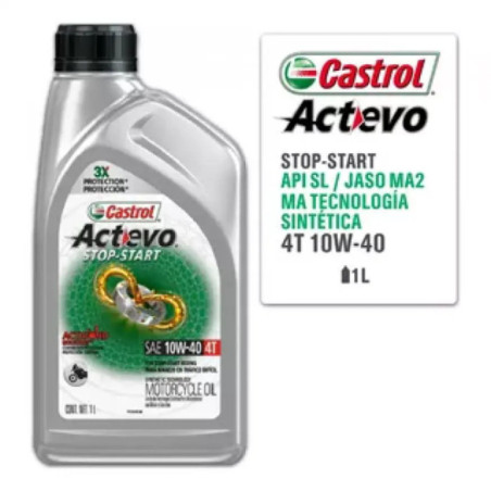 ACEITE CASTROL 10W40 ACTEVO STOP-START 100%  SINTETICO