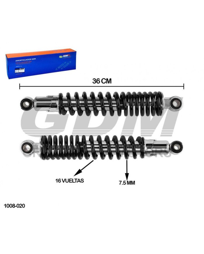 AMORTIGUADOR SUPER GL NEGRO GDM