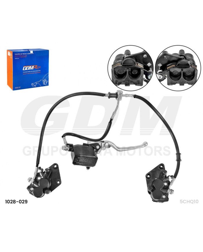 FRENO DELENT. COMPLETO DOBLE C/MANGUERA RZ250 GDM