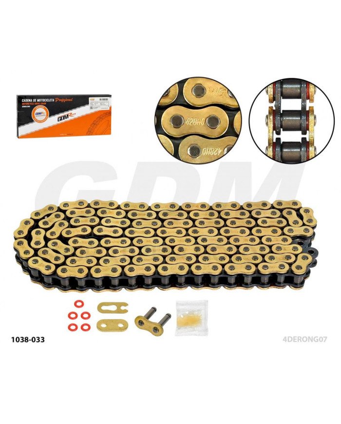 CADENA 428HO-142L ORING DORADO GDM