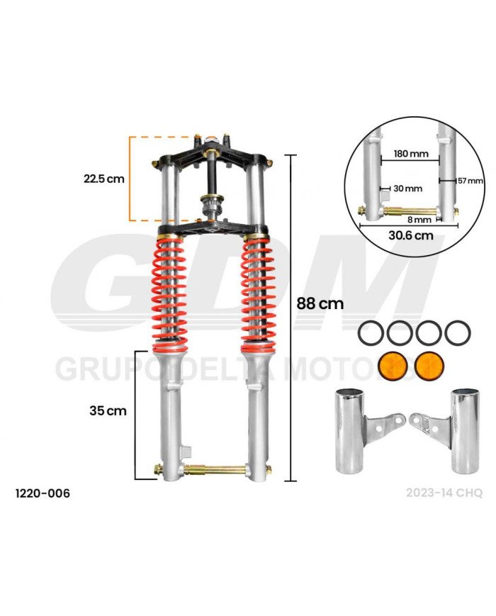 TELESCOPICO COMPLETO CARGUERO MTF 50MM GDM