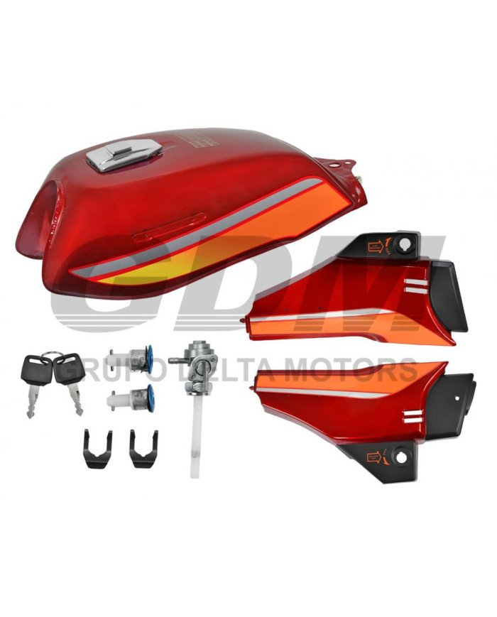 TANQUE GASOLINA COMPL T/ CUADRADA CGL125 ROJO GDM