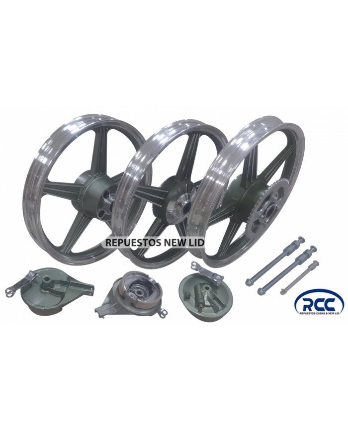 ARO ALUM. 1.85-18 P ESTRE. C/TOPE 3PCS VERDE CH RCC