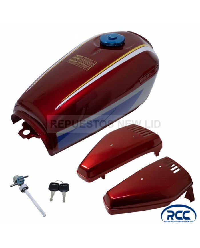 TANQUE GASOLINA CG125 M/HND ROJO C/TAPAS, GRIFO, T/TANQUE ROJO RCC CH