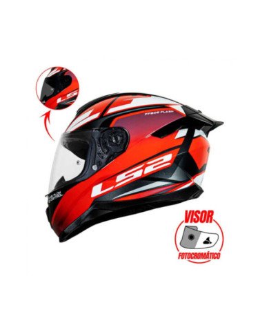 CASCO LS2 INTEGRAL F802 IMPACT ROJO/BLANCO VPHOTOCROM