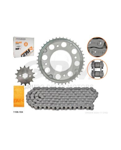 KIT ARRASTRE CB110 428H-124L 42T/14T INFINITY OEM