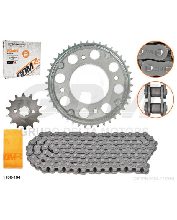 KIT ARRASTRE CB110 428H-124L 42T/14T INFINITY OEM