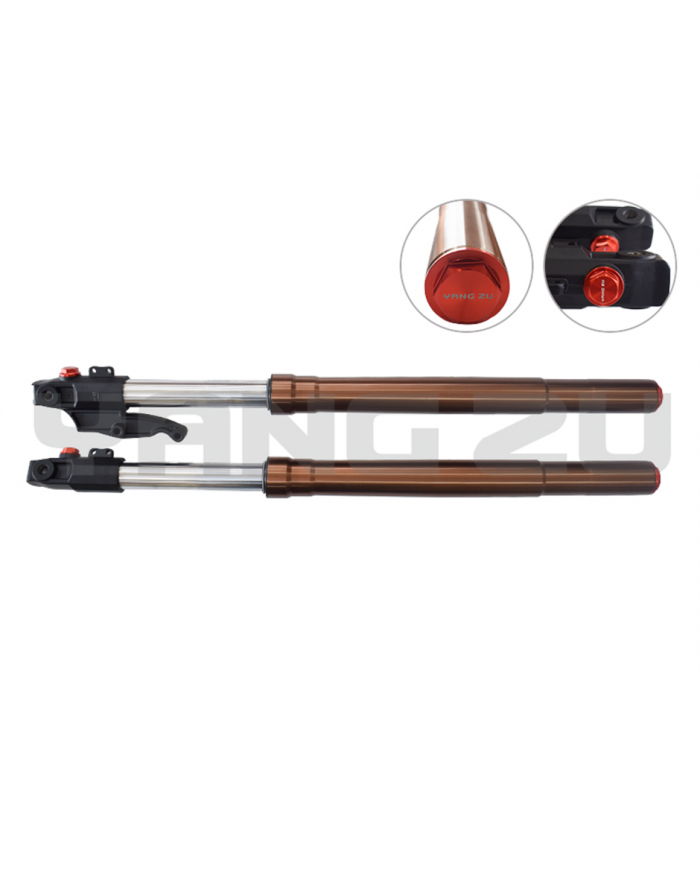TELESCOPICO BARRA SOLA INVERTIDA TEKKEN (37MM)(85CM)TITANIO