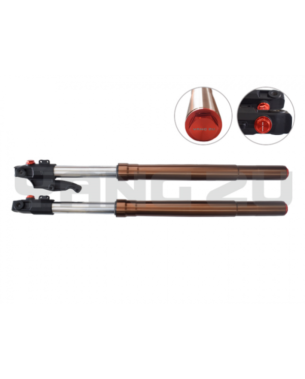 TELESCOPICO BARRA SOLA INVERTIDA TEKKEN (37MM)(85CM)TITANIO