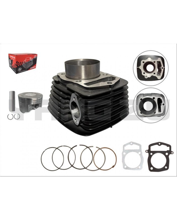 CILINDRO KIT TEKKEN 250 (2 VALVULAS)CADENILLA(250CC,65.5MM,15MM)(AIRE)(ANILLO ATG)NEGRO