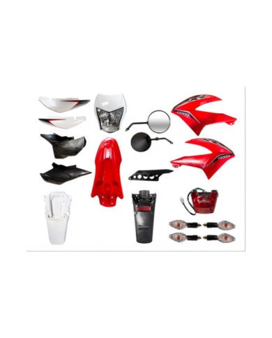 CARENAJE KIT PLASTIQUERIA COMPLETA XR150L NG/ROJO YANGZU
