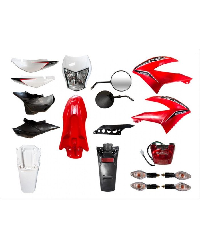 CARENAJE KIT PLASTIQUERIA COMPLETA XR150L NG/ROJO YANGZU