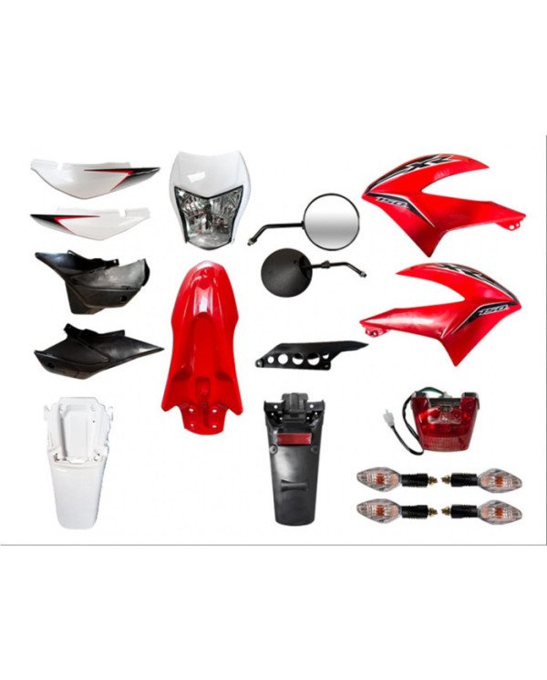 CARENAJE KIT PLASTIQUERIA COMPLETA XR150L NG/ROJO YANGZU