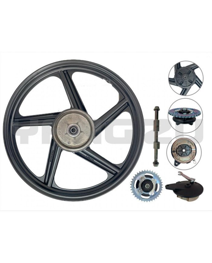 ARO POST 1.85X18 POST NEXUS 150CH(JH/CG1)(F/ZAPATA 130MM)  ALEACION(1CATALINA 38T)(C/EJE 15X230MM)NEGRO