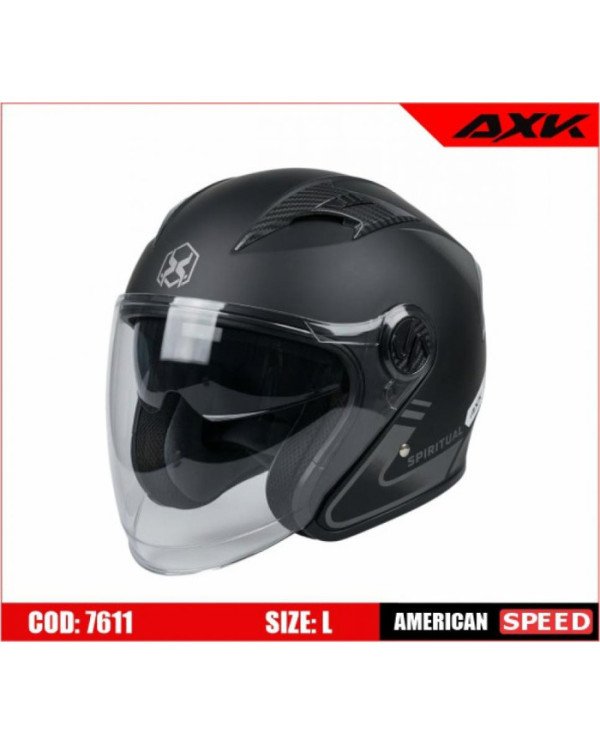 CASCO ABIERTO 3/4 AXK SPI NEGRO TALLA L CERTIFICADO 3C