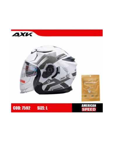 CASCO ABIERTO 3/4 AXK THUNDER BLANCO TALLA L CERTIFICADO 3C