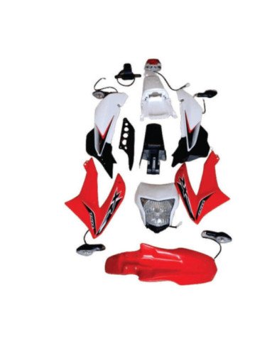 CARENAJE PLASTIQUERIA COMPLETA XR150L NG/ROJO AMERICAM