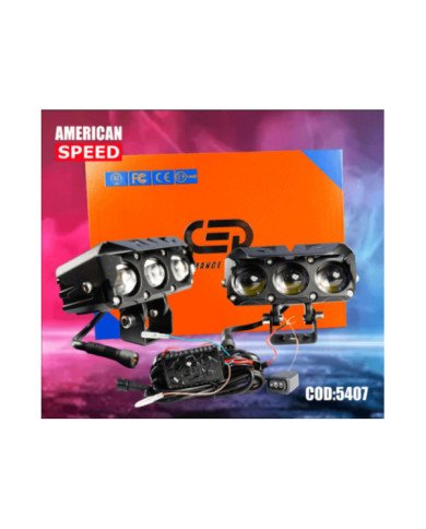 FARO EXPLORADORA 3X3 DUAL FLASH 80W 18000LM AMARI/BLAN