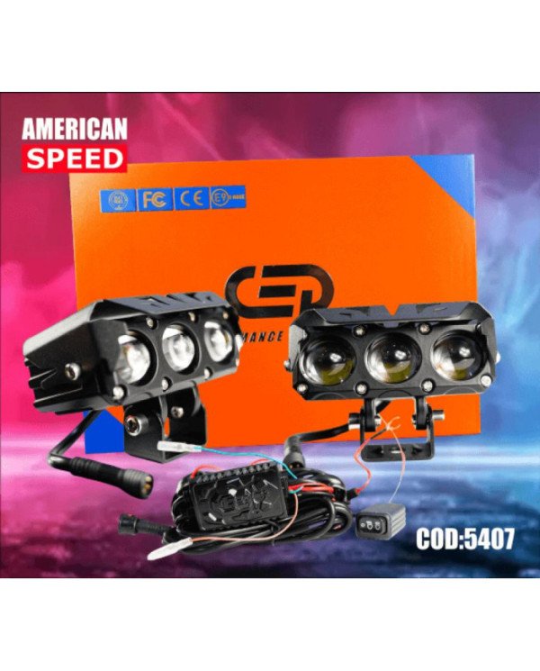 FARO EXPLORADORA 3X3 DUAL FLASH 80W 18000LM AMARI/BLAN