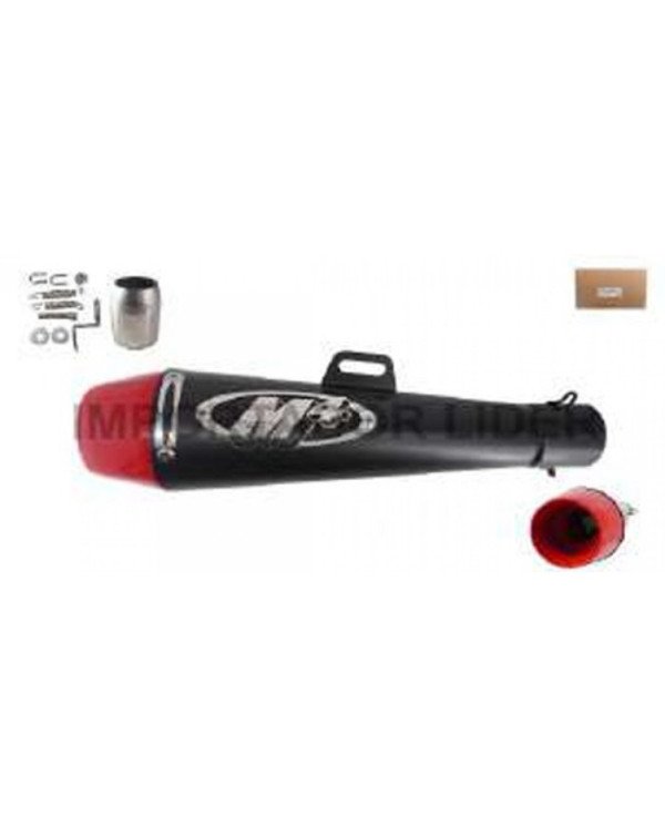TUBO DE ESCAPE DEPORTIVO M4 NEGRO/ROJO B64 SET - STD