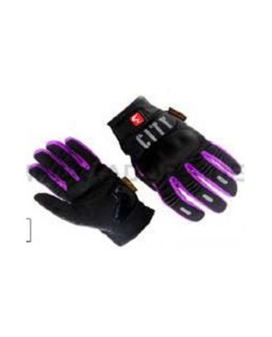 GUANTES LARGOS MAD-07E LILA/NEGRO MADMOTOR PAR - S