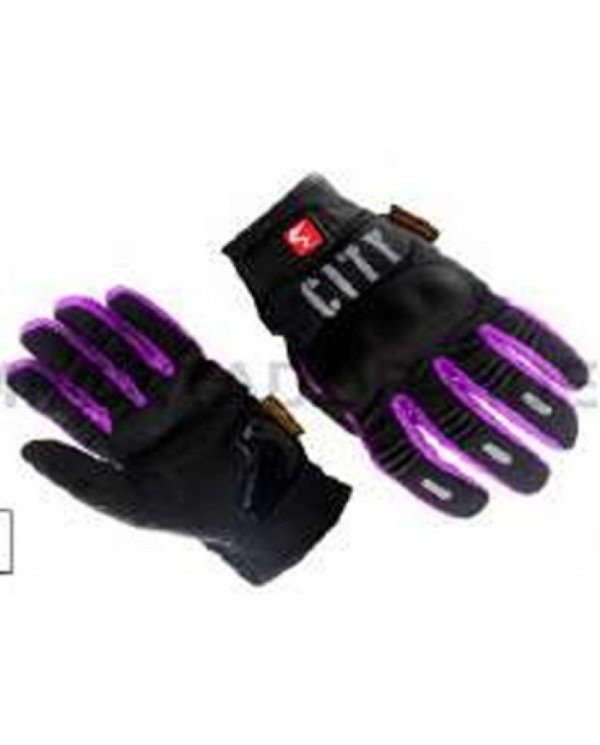 GUANTES LARGOS MAD-07E LILA/NEGRO MADMOTOR PAR - S