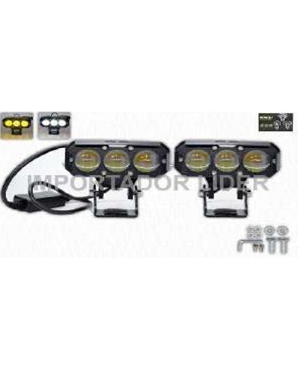 FARO EXPLORADOR RECTANGULAR 3LED 12-85V (10.2CM*4CM C/CONTROLADOR PAR - STD (LUZ BLANCA/AMBAR)