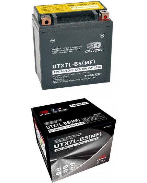 BATERIA 12V YTX7L-BS SECA OUTDO (UTX7L-BS)