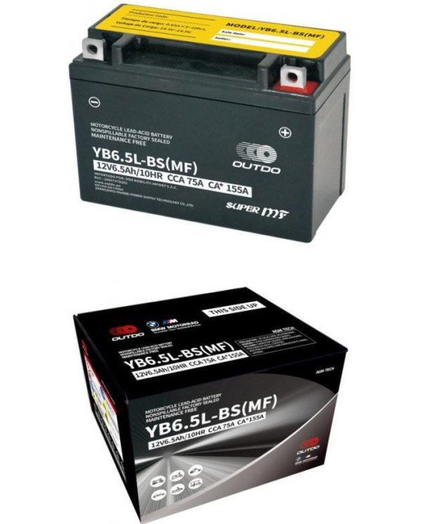 BATERIA 12V 12N6.5L-3B SECA OUTDO (YB6.5L-BS)